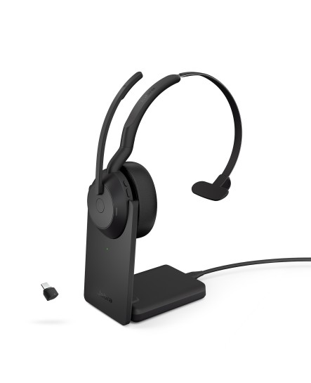 Jabra Evolve2 55 UC Link380c laddningsställ mono headset Jabra Evolve2 55 UC Link380c laddningsställ mono headset