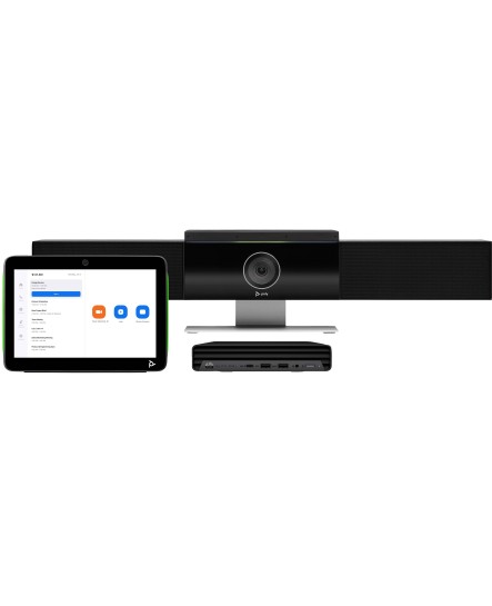 Poly Studio Medium Room Bundle Zoom Rooms Studio USB Video Bar HP PC w/TC10 (ABB)