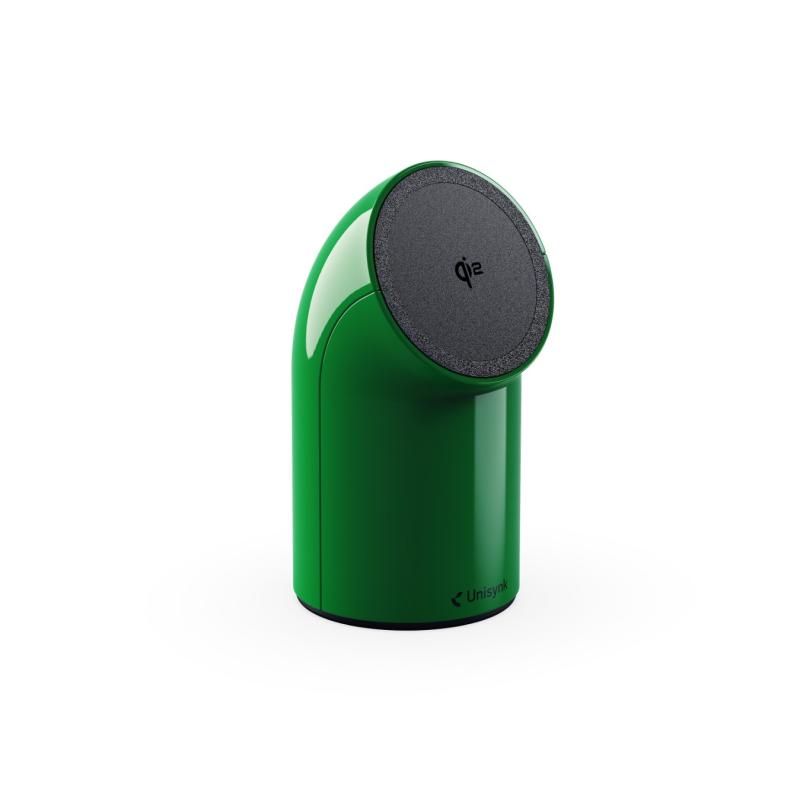 Unisynk Qi2 15W grön Stand2 magnetisk trådlös laddare